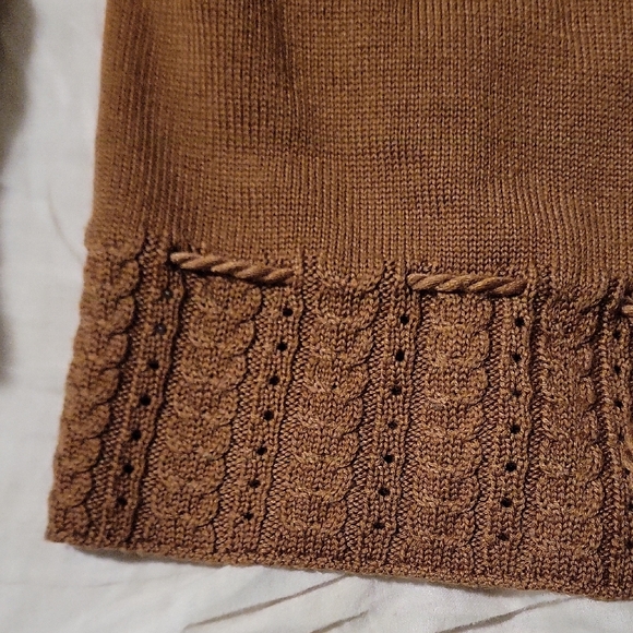 Vintage Cottagecore Susan Bristol Wool Brown Floral Cardigan - M - Picture 7 of 10